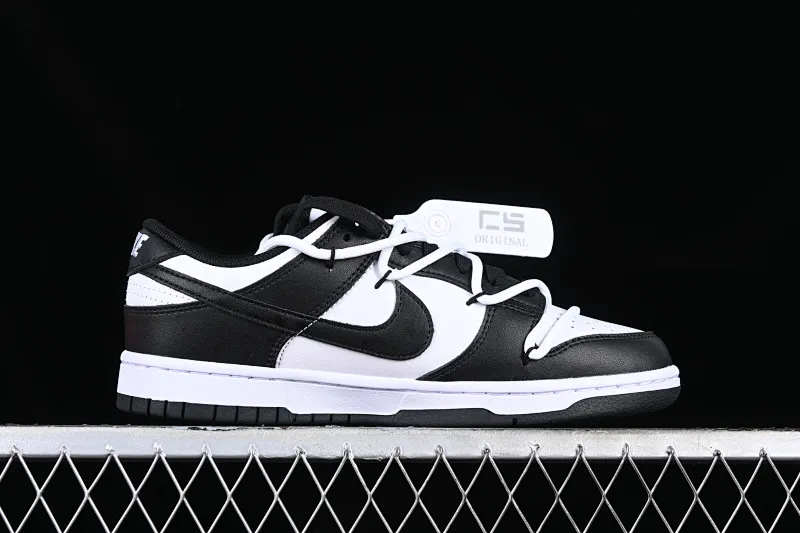 All categories Nk SB Dunk series Nk SB Dunk Low low-top sneakers CS version Nk Dunk Low "Panda" black and white panda customized version of deconstructed strap casual sneakers CW1590-100